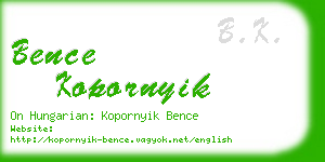 bence kopornyik business card